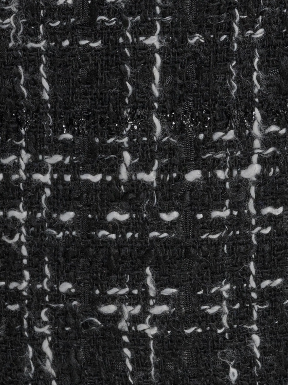 BCBG Sleeveless Black & White Tweed Halter Dress w/ Gold Buttons, Faux Pockets - Picture 7 of 13